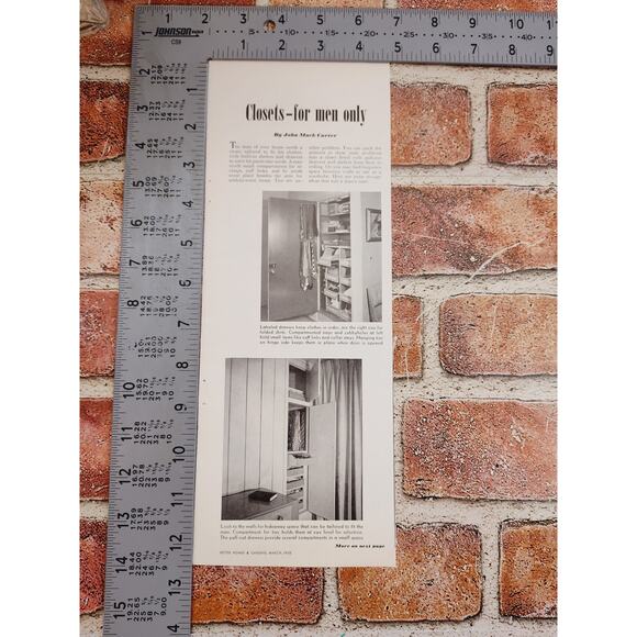 1950 Closets for Men Only Vtg Print Article by John‎ Mack Carter - Double Sided - Picture 6 of 11